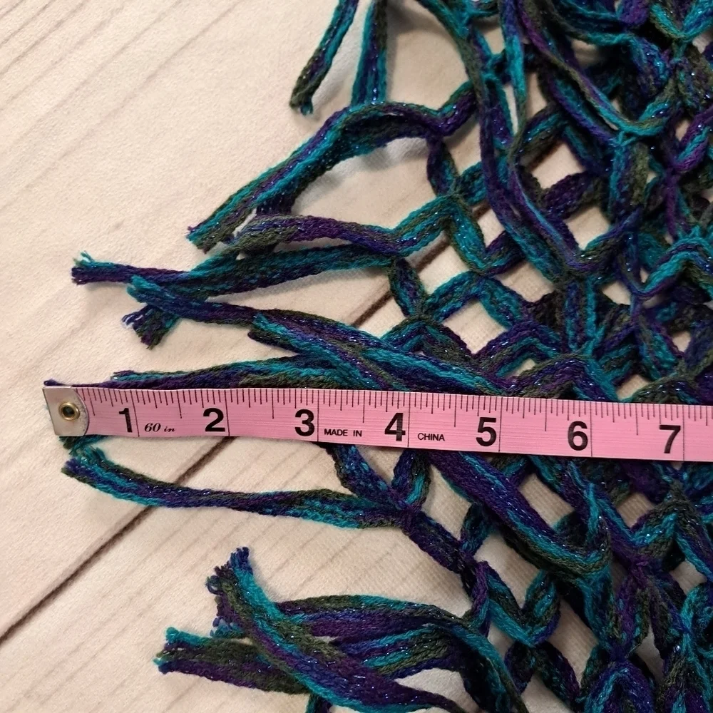 3 FOR $12 SALE Shimmering Open Lattice Look Infinity Scarf With Fringe